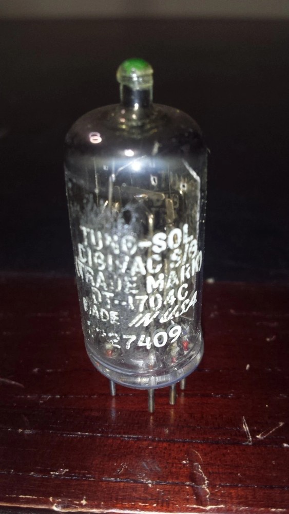 TUNG-SOL GREEN Digivac Seven Segment Display Tube DT-1704C Tested/Working