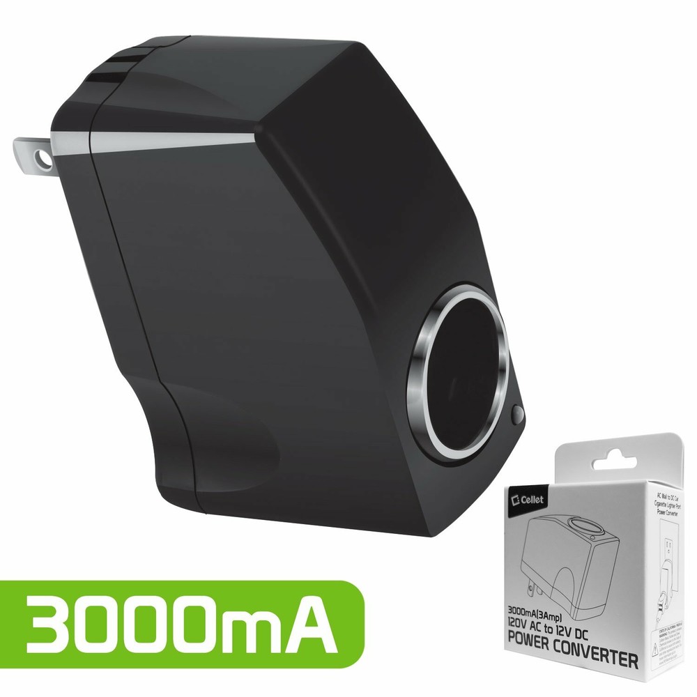 Compact Power Converter, 120V AC to 12 V DC (3000mA) Female Power Converter.