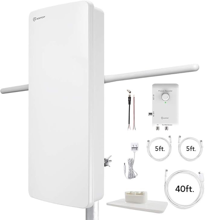ANTOP AT-800SBS HD Smart Panel HDTV and FM Amplified Antenna