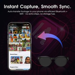 AI Smart Glasses with Camera 4K, 8MP HD Recording Glasses with Open-Ear Sound…