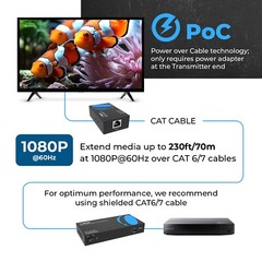 OREI 1080p 1×4 HDMI™ Extender Splitter (Loop) – 230ft (cat6) (HD14-EX132-K)