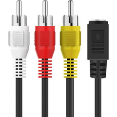 1080P HDMI to Male AV/S Video Adapter – S-Video, HDMI2AV+S CVBS Video Converter