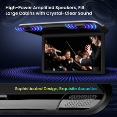 21.5″ Flip Down 1080P LCD IPS Monitor for Car Coach Bus Kitchen HDMI IR USB MP5