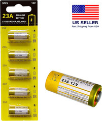 23A 12V Alkaline Battery 5-Pack for Garage Door Opener Remote Control A23 MN21