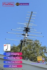 Super Strong Yagi Outdoor TV Antenna 200 Mile Reception Attic Roof