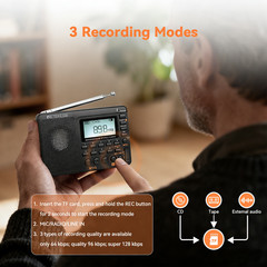 Retekess V115 Portable AM/FM/SW Radio MP3 Player Rechargeable Digital Gifts Home