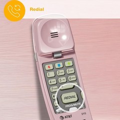 Pink Corded Trimline Princess Phone Easy Wall Mount Speed Dial Last Number Re…