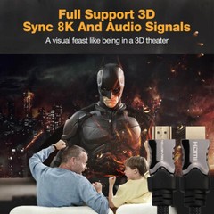 Braided&Gold-Plated HDMI 2.1 Cable Supports Ultra Resolution 8K 7680*4320p lot