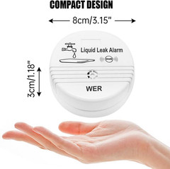 Water Leak Alarm Sensor, Battery Operated Leak Alert, 90Db Water Detector F