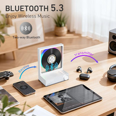 C229 Desktop Portable CD Player with Bluetooth 5.3,Built-In Speaker Hi-Fi Sound