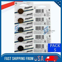 5 Pack Fresh Energizer ECR 2025 CR 2025 Lithium 3V Battery CR2025 Expire 2032