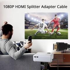 1080P HDMI Port Male to Female 1 Input 2 Output Splitter Cable Adapter 2PCS