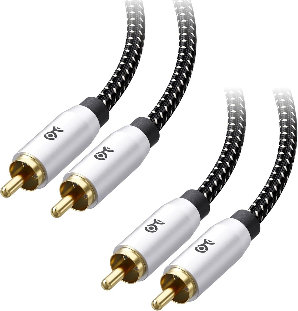 Cable Matters Braided 2-Pack Shielded Subwoofer Cable – 15ft / 4.6m RCA Cord …