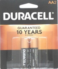 LOT OF 2 PACK-AA2 10 YEARS GURANTEED DURACELL ALKALINE BATTERIES 1.5V