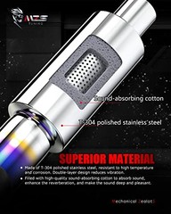 Exhaust Muffler, Stainless Steel Exhaust Tip 15″ 2.25 Intlet 3 outlet Burnt