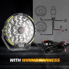 AUXBEAM 9″ LED Auxiliary Driving Lights Pods Work Light Bar+4pcs Covers Shield