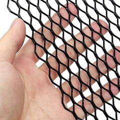 Modengzhe 40 x 13 inch Car Grill Mesh Sheet, Black Painted Aluminum Alloy