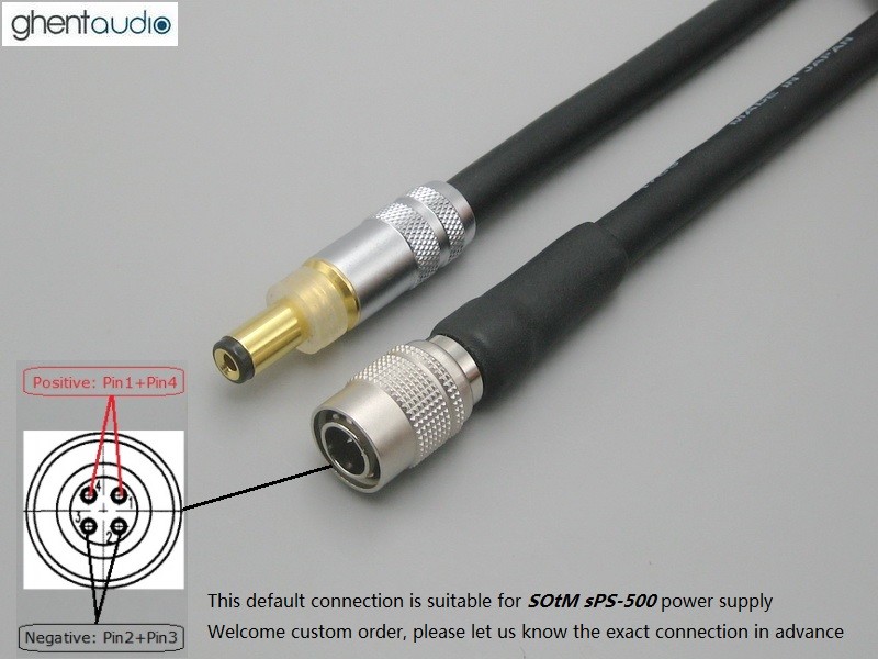 DC31 — Oyaide to Hirose HR10A-7P-4P(73) Canare 4S6 DC Cable for SOtM sPS-500