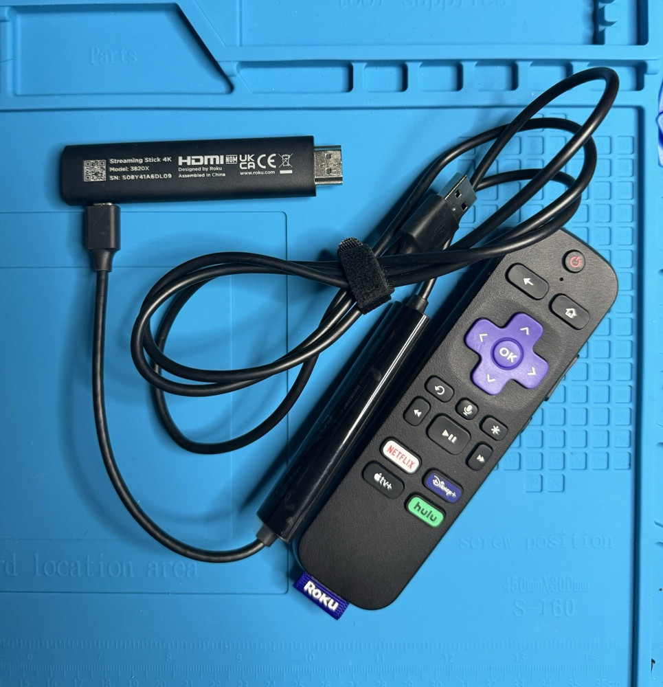 Roku Streaming Stick 4K 3820X 2160p HDMI Wi-Fi Dongle Media Streamer Remote