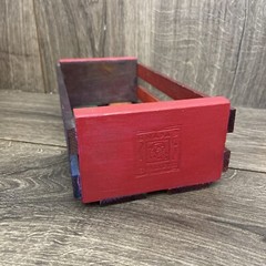 Rainbow painted Napa Valley Box 12 Music Cassette Tape Storage Wood Rack Crate