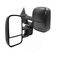 New Pair Towing Mirrors Manual Operated Textured Black Telescoping Trailer