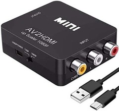 Composite AV RCA to HDMI Video Converter Adapter 720p 1080p Upscaler USB Power