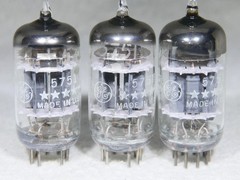 Matched Trio GE Five Star 5751/12AX7/ECC83 Triple Mica O-Getter USA Very Strong