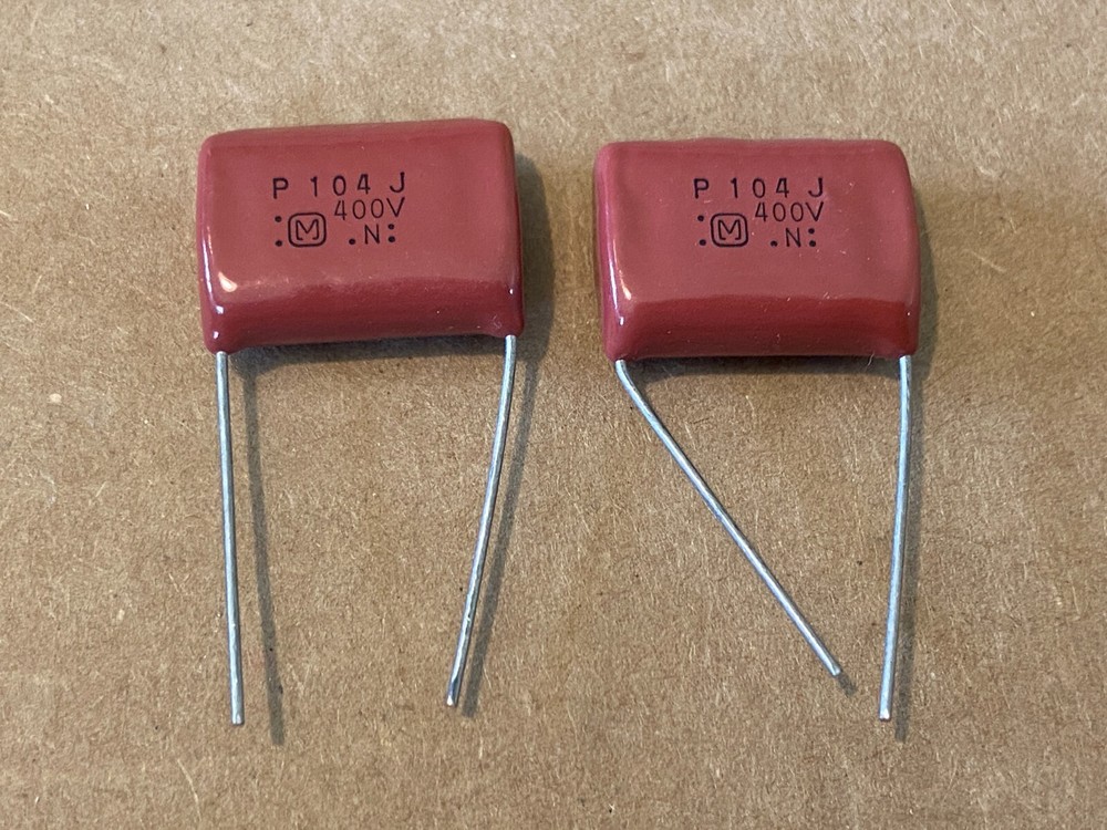 2 New Panasonic .1 uf 400v Film Capacitors Polypropylene Radial ECQ-P4104JU (Qty