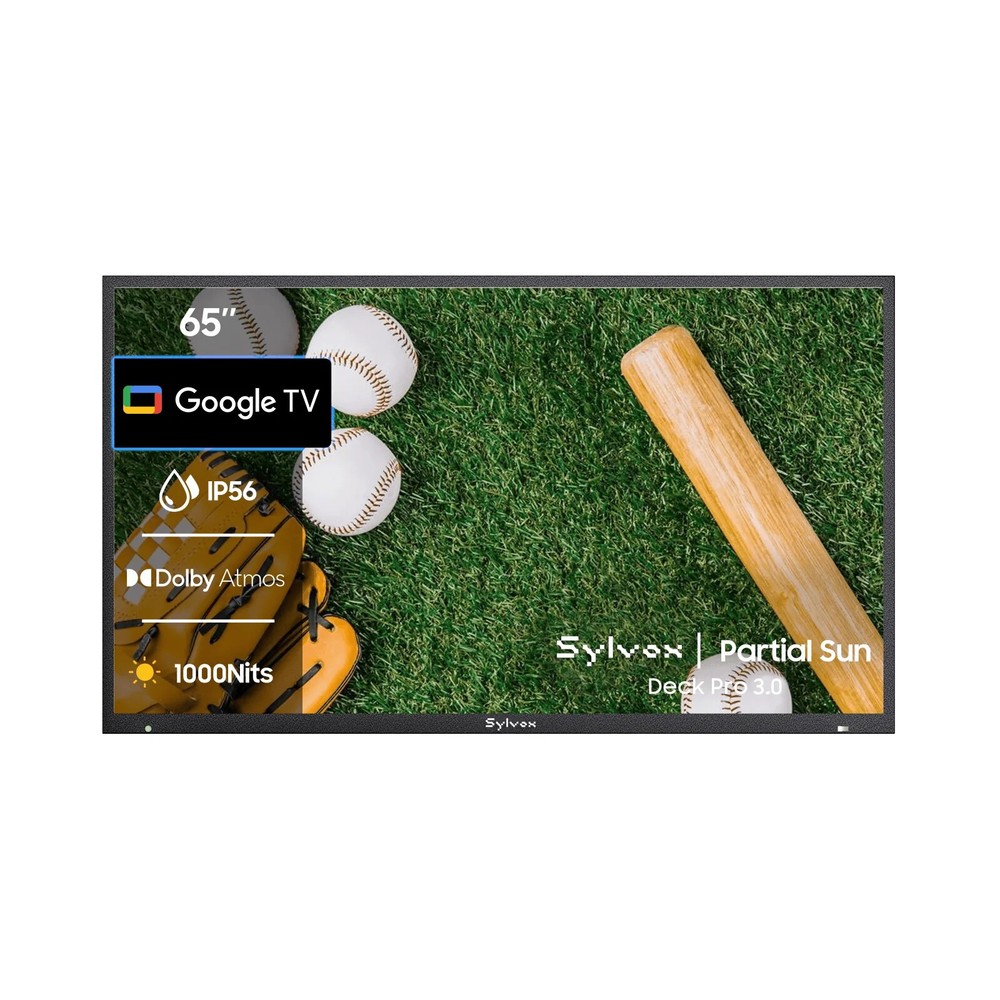 Sylvox 65in Smart Google TV Outdoor TV 1000 Nits Deck Pro 3.0 for Partial Sun