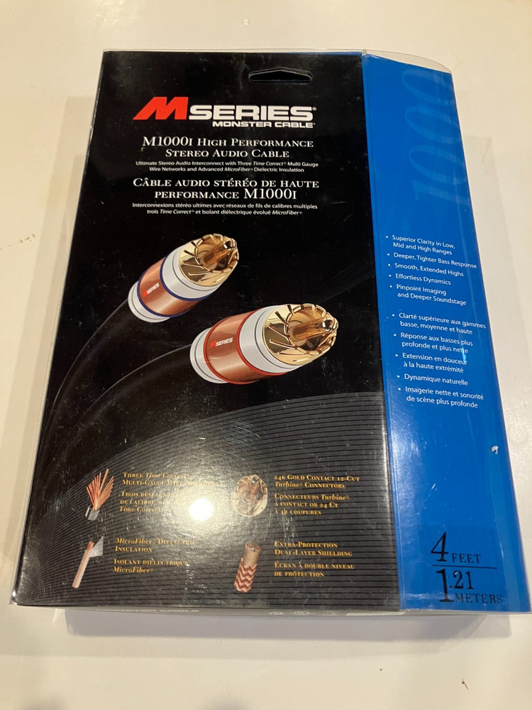 Monster Cable M Series M1000I High Performance Stereo Audio Cable 4 Ft Feet