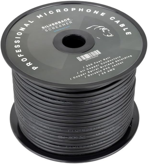 Silverback Screamer Bulk XLR Cable, 300 ft. Spool, Pure Copper, OFC, Flexible, S