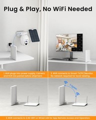 4MP Wireless Outdoor Solar Security Camera System PTZ IP Cam WIFI CCTV 8000mAh