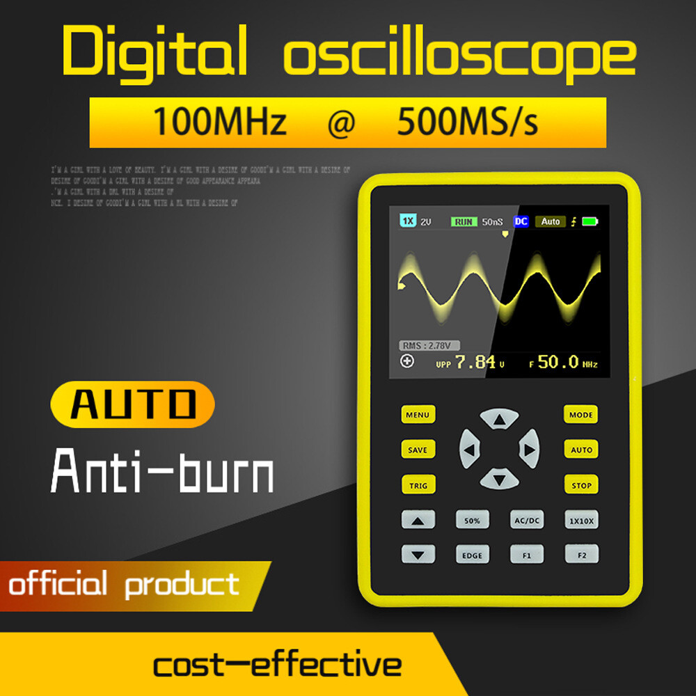 5012H Handheld Digital Oscilloscope IPS LCD Display DSO 2.4″ 100MHz 500MS/s