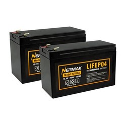 12V 10Ah Lithium Ion LiFePO4 Deep Cycle Battery 2 Pack, 2000+ Cycles, Rechargeab