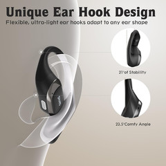 Open Ear Headphones,Over Ear Earbuds with Ergonomic Earhook,Bluetooth Headphones