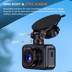 E-YEEGER Dash Cam Front and Rear, 2.5K Dual Dash Camera for Cars, 2560P Mini …
