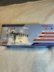 2020 five star TV antenna, dual tv, HDTV UHF/VHF/FM, surge protection, motorized