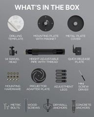 Durable 360° Swivel Projector Mount – Adjustable Wall or Ceiling Installation