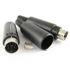 10pcs Mini DIN Plug Jack Connector with Black ABS Plastic Handle 3pin to 8pin