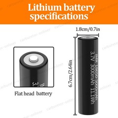 1/2/4/6 Pack 3.7 Volt 18650 Rechargeable Battery High Capacity 3000Mah