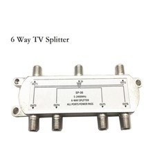 1PC 6 Way TV Splitter 5-2400 MHz Coax Cable Adapter For RG59 RG6 HDTV Satellite