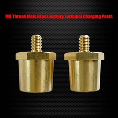 M6 Thread Male Brass Battery Terminal Charging Posts, M6 Battery Post Adapter