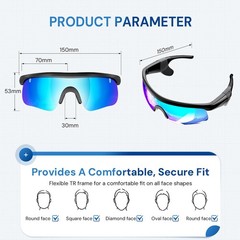 Polarized Sport Sunglasses With Bluetooth UV400 Hi-Fi Music for Running&Cycling