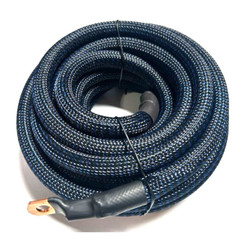17ft BLACK/BLUE SNAKESKIN OFC Wire Strands Copper Marine Cable AWG 4 Gauge