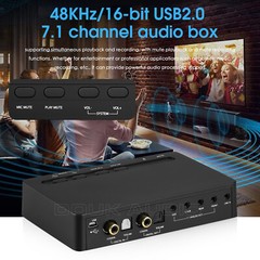 Analog 7.1 Channel Decoder COAX/OPT Audio Converter USB DAC MIC Music Player