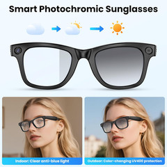 AI Smart Glasses 4K HD Camera, BT Call, 800W Anti-Shake Camera Glasses with Vide