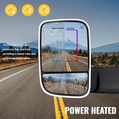 Towing Mirrors Painted Compatible with 2009-2018 Dodge Ram 1500, 2010 White