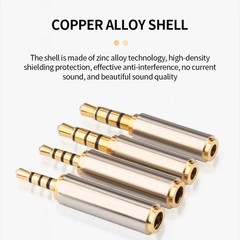 2.5mm 3.5mm Audio Jack Adapter Converter Gold Plated Headphone Mic Stereo Plug