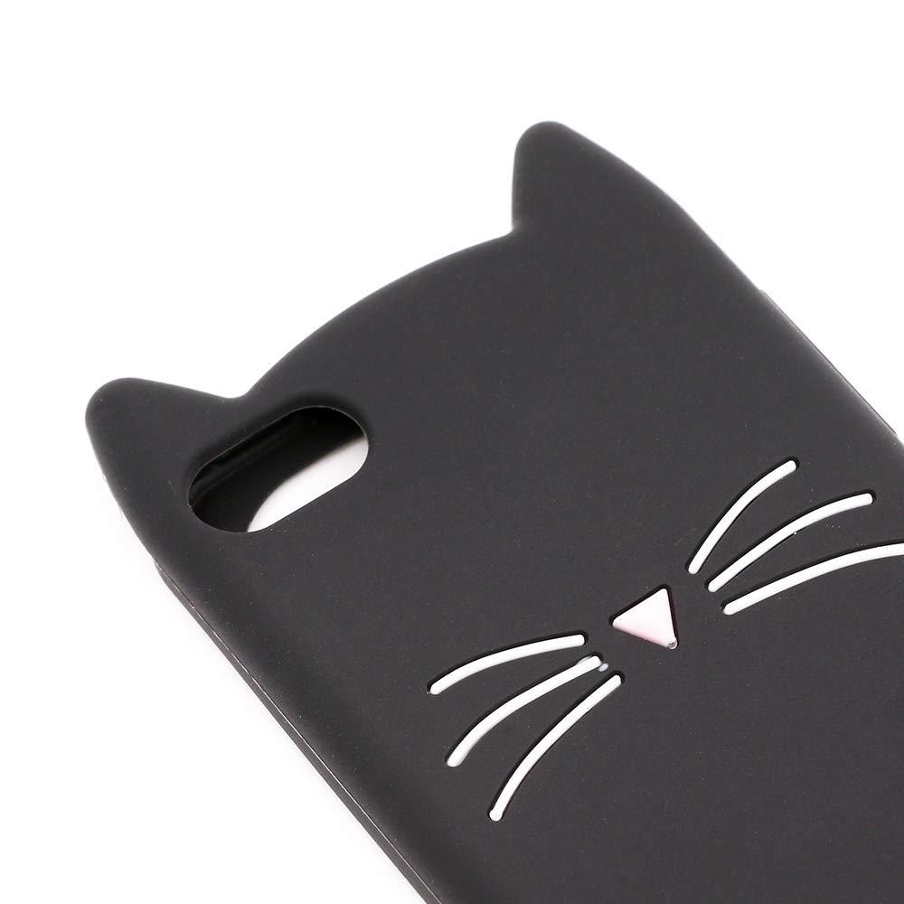 For iPod Touch 5th 6th 7th Gen – SOFT SILICONE RUBBER CASE BLACK CAT KITTY EARS
