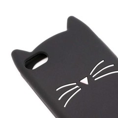 For iPod Touch 5th 6th 7th Gen – SOFT SILICONE RUBBER CASE BLACK CAT KITTY EARS